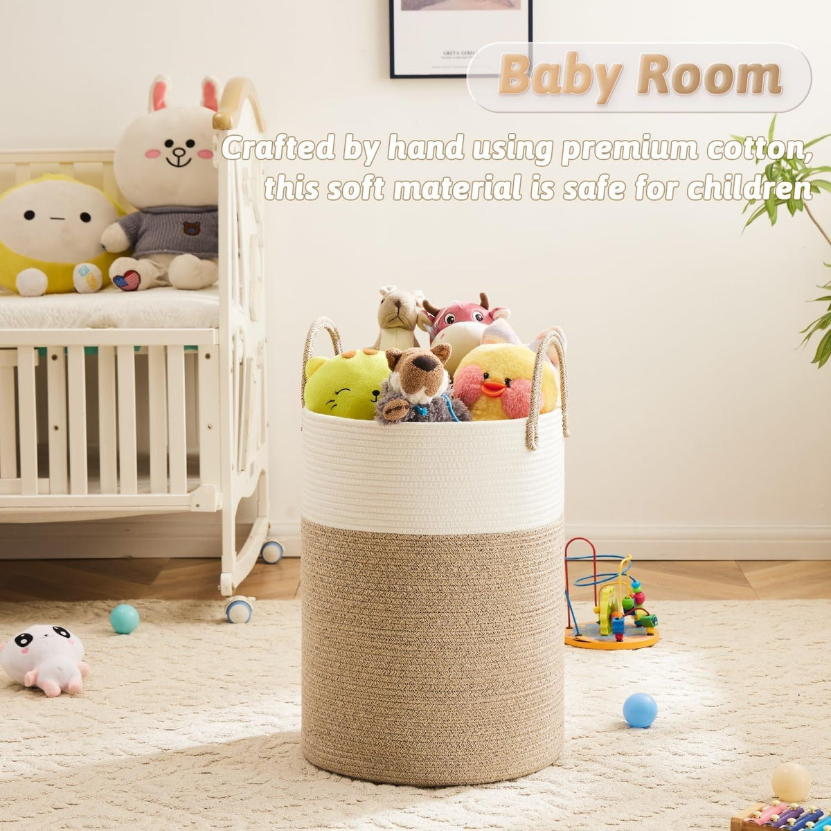 Collapsible Laundry Basket, Woven Rope Laundry Hamper, 12.15gal/15.85gal/21.13gal/26.42gal Laundry Bag for Decor Storage of Dirty Clothes, and Blankets in - product image 5