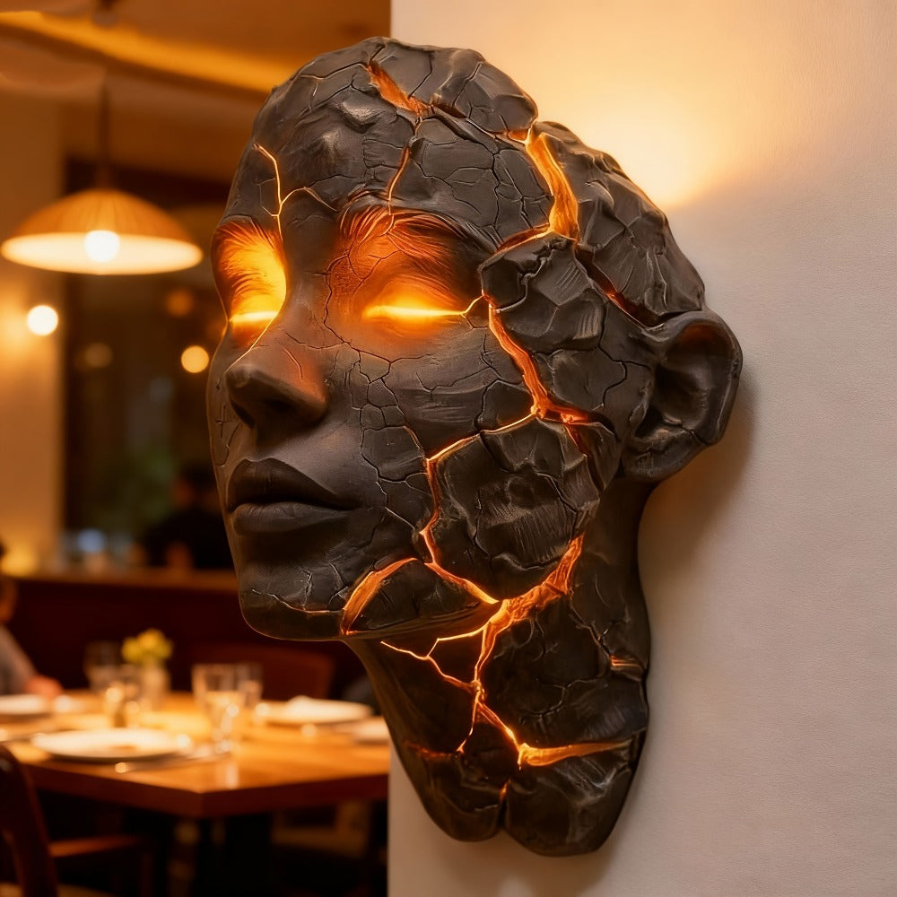 3D Shattered Soul Wall Lamp – LED Night Light Cracked Face Phantom Effect USB Powered Resin Wall Light for Bedroom Living Room Bar Cafe Home Decor, Easy Install Gothic Aesthetic At - product image 8