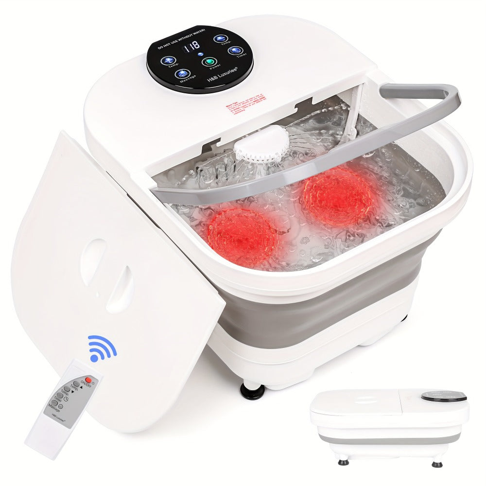 Foldable Foot Spa Bath with 20 Massage Rollers – Touchscreen Temperature Display, Remote Control & Shower Sprayer | Space-Saving Electric Foot Soak Tub for Home Relaxation, Heartfe - product image 14
