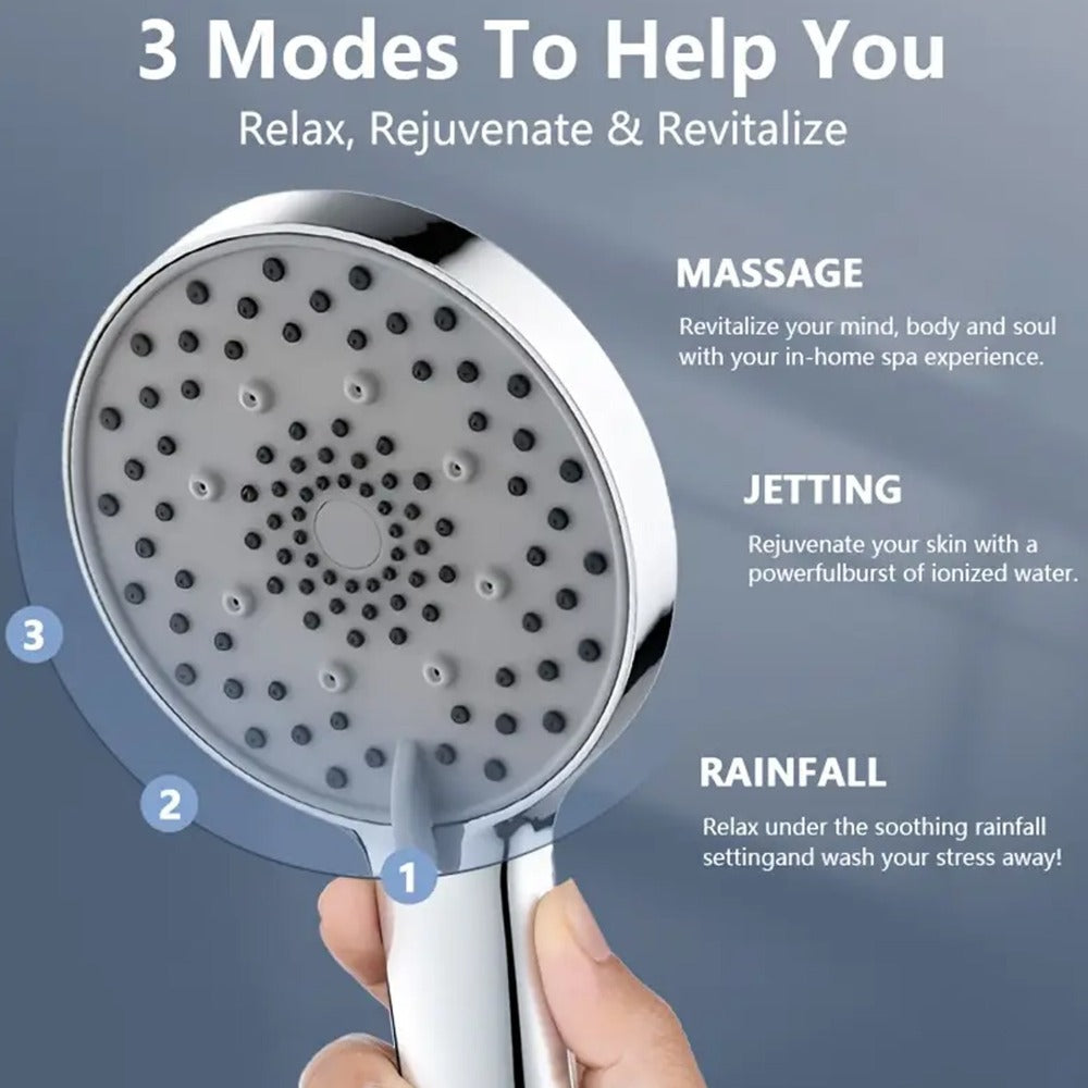 Rain Shower Head with Handheld Spray Combo 8 10 12 Inch High Pressure Rainfall Showerhead Adjustable Arm Wall Mount Chrome Black Bathroom - product image 10