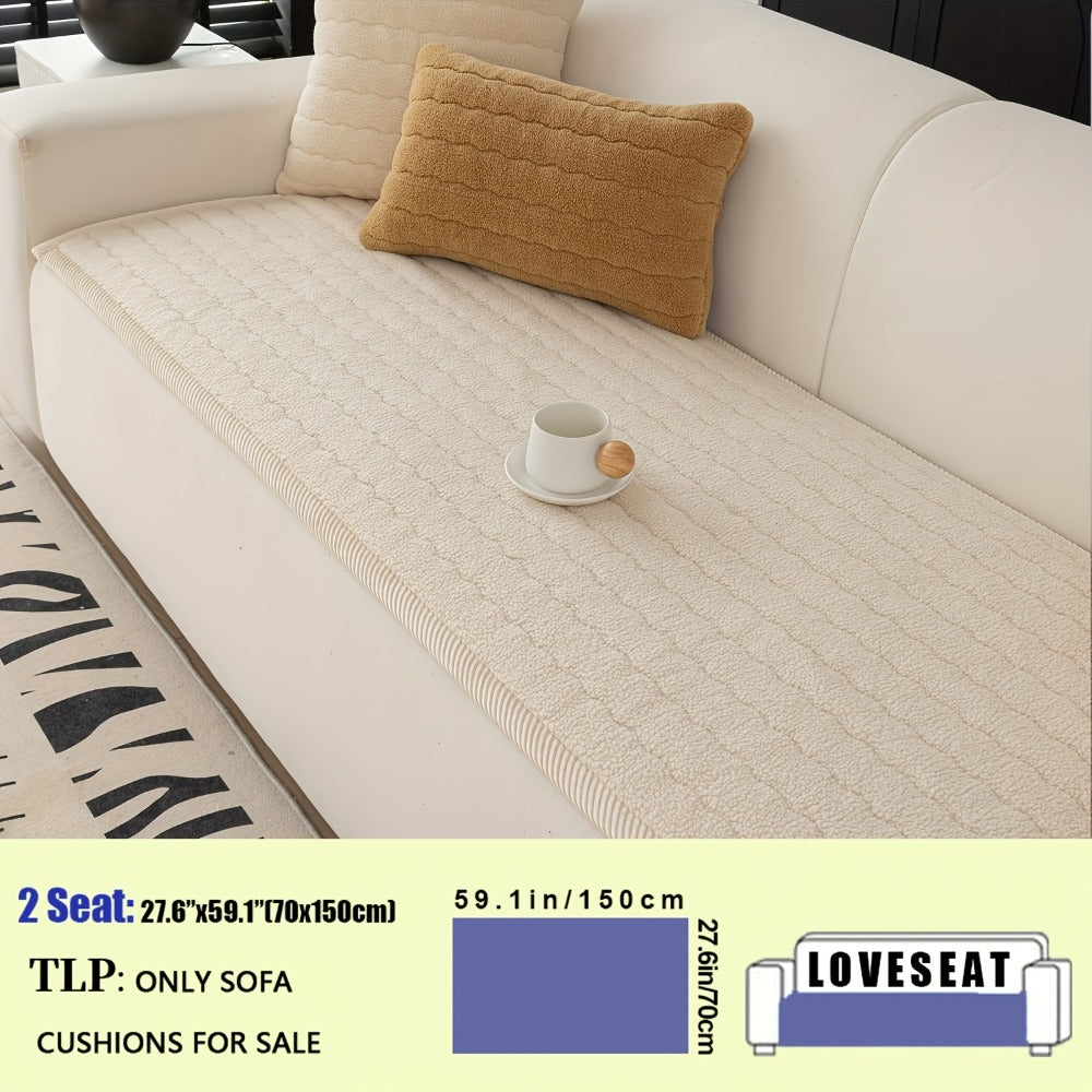 Plush Sofa Cover Bohemian Style Thickened Short Plush Non-Slip Machine Washable Pet Friendly Sofa Slipcover for Living Room Bedroom Office - Armrest Pad to 4 Seater - product image 9