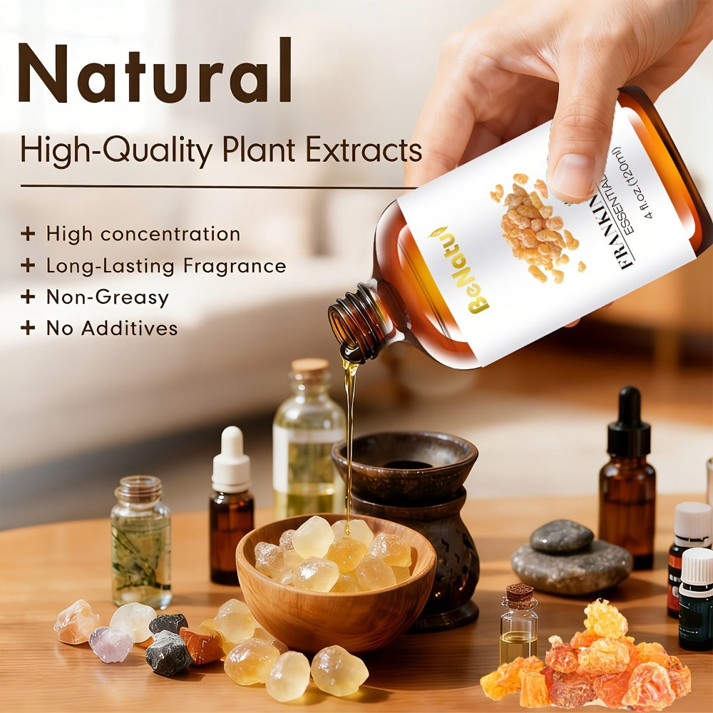 Pure Essential Oil Set 4.06 oz — Frankincense, Lemon, Lemongrass & Rosemary Oils for Massage, Bath, Hair, Skin & Nail Care, Aromatherapy Gift for Women, Mother's Day & Birthday Gif - product image 2
