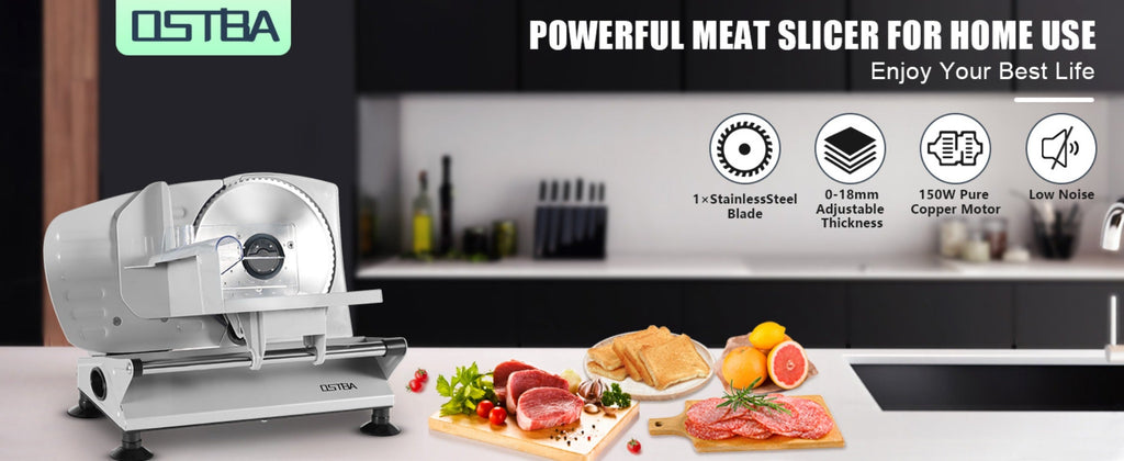 Electric Deli Food Slicer with Removable Stainless Steel Blades – Adjustable Thickness Meat Slicer for Home, Easy to Clean, Slices Cold Cuts, Cheese, Bread & Fruit - product image 10