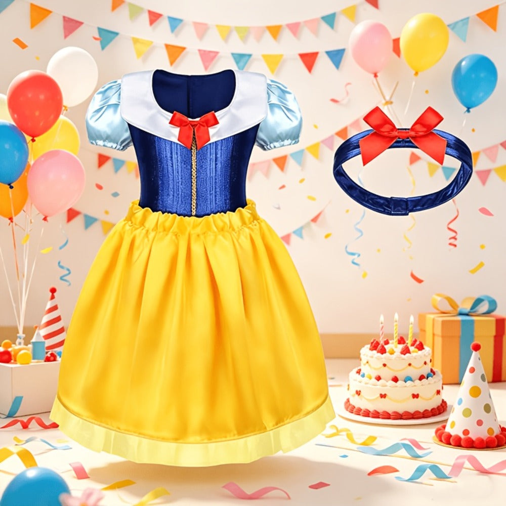 5 Role Play Outfits with Crowns, Earrings & Storage Box, Toddler Princess Costumes for Girls Ages 3-6, Birthday Gift | Girls Princess Dress Up Costume Set 14pcs