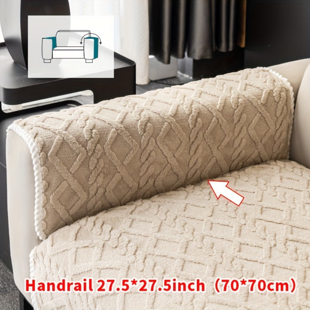 Plush Sofa Cover Couch Cover | Anti-Slip Pet Dog Friendly Velvet Sofa Mat, Single Two Three Four Seat, Backrest Armrest Pillow Cover, Living Room Bedroom Decor - product image 34