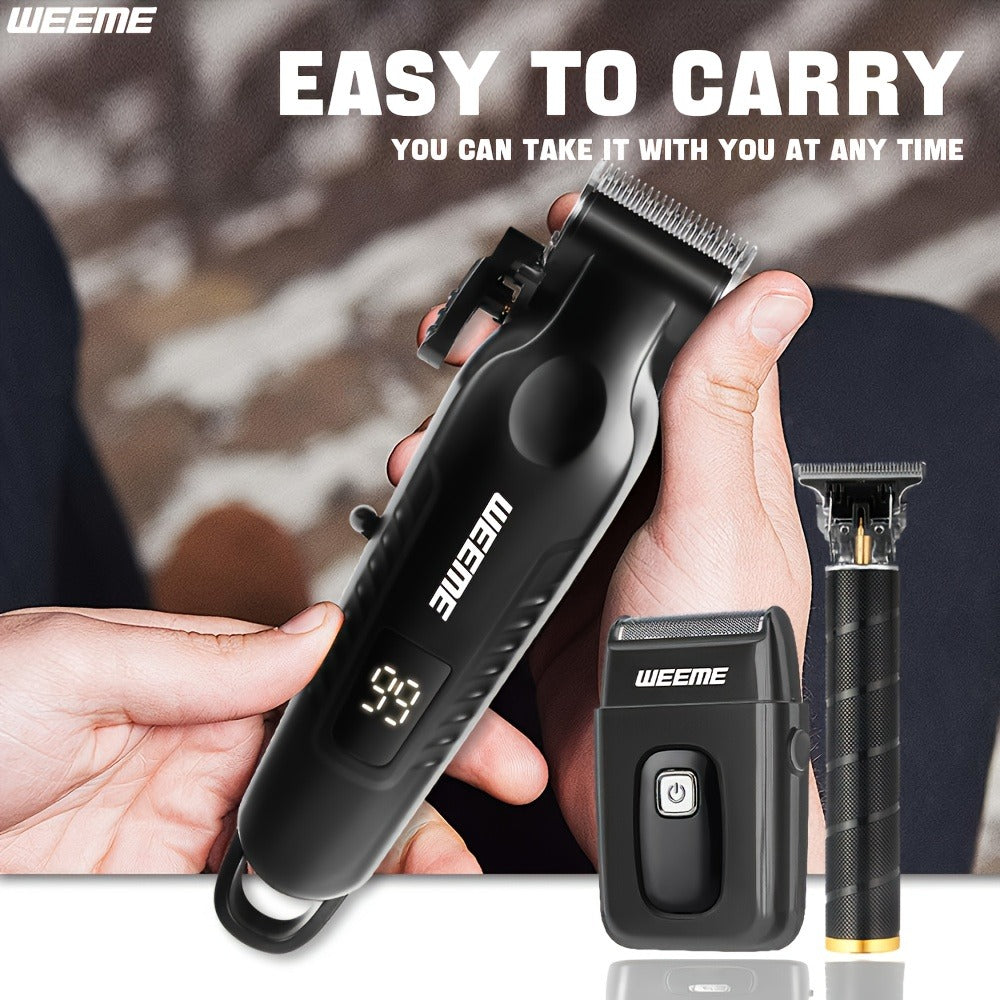 Men's Professional Grooming Kit – Cordless Rotary Shaver & T-Blade Trimmer, Type-C Charging, 6 Adjustable Combs, Non-Slip Beard Shaper for Travel & Family Haircut - product image 7
