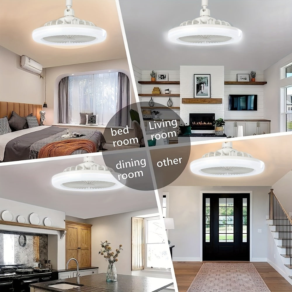 Ceiling Fan Light with Remote Control, Dimmable LED 3000-6500K, 3-Speed Fan, E26 Base, 360° Adjustable Universal Joint, Timed Night Light, Room Decor White & Gray - product image 7