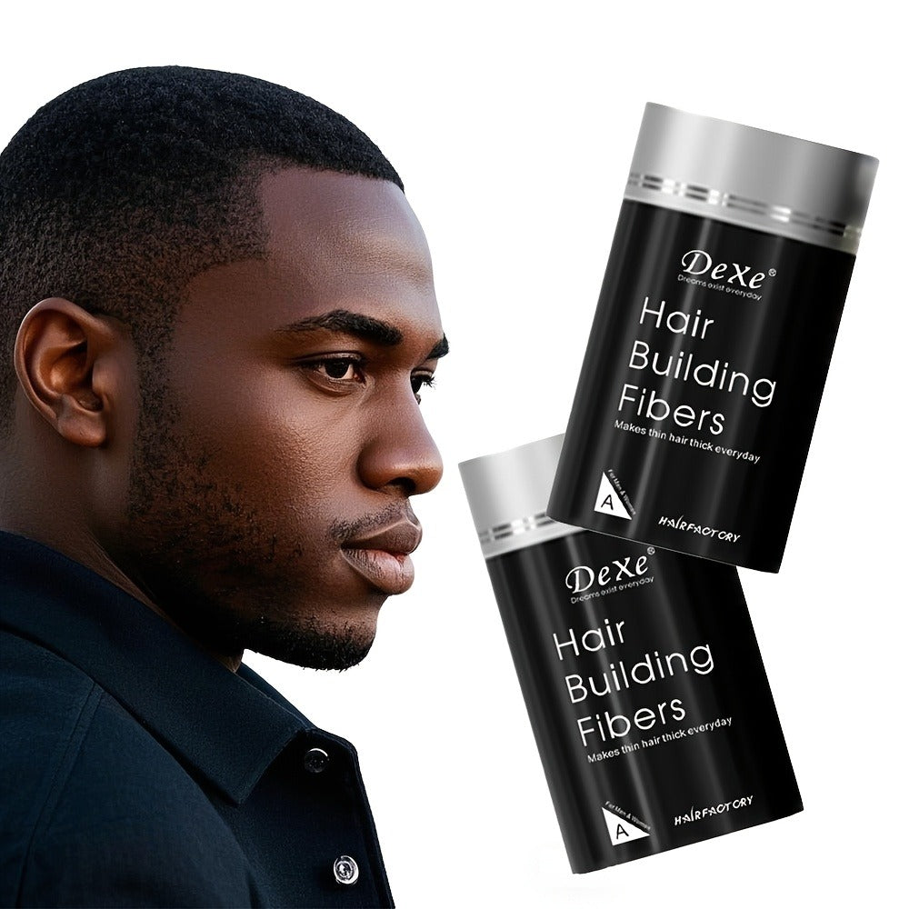 DeXe Hair Fiber Powder 2pcs x 22g — Natural Fine Thickening Fibers for Thinning Hair & Bald Spot Coverage, 1-Second Adhesion, Unisex for Men & Women, Black & Dark Brown - product image 4