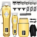 Foil Shaver Grooming Kit for Men 3-in-1 – Hair Clipper Detail Trimmer Adjustable Blades USB Rechargeable LCD Display Complete Barbershop Accessories Set Holiday Gift for Him - product image 17