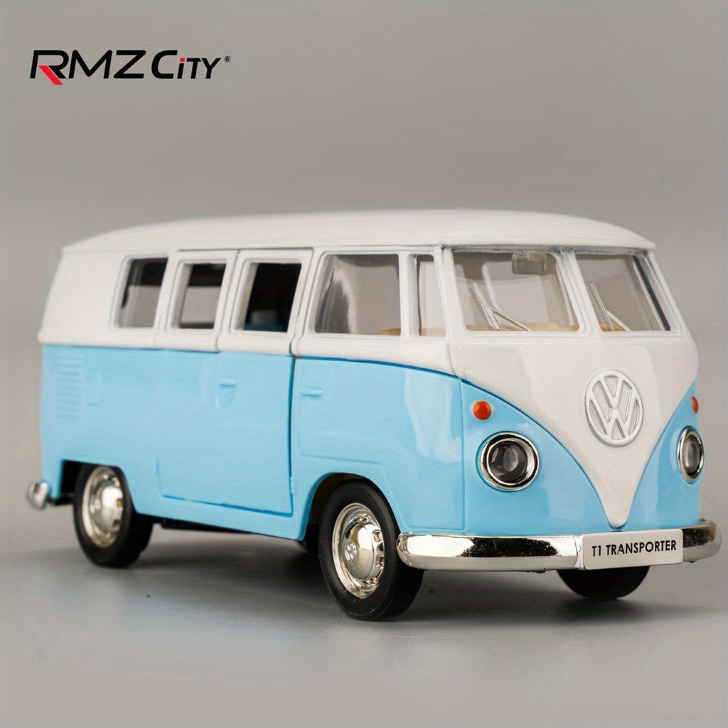 Volkswagen T1 Bus Diecast Model Car 1:36 Scale Zinc Alloy Pullback | Collectible Toy Car Gift for Boys Girls | Vintage Blue & White, Detailed Interior - product image 8