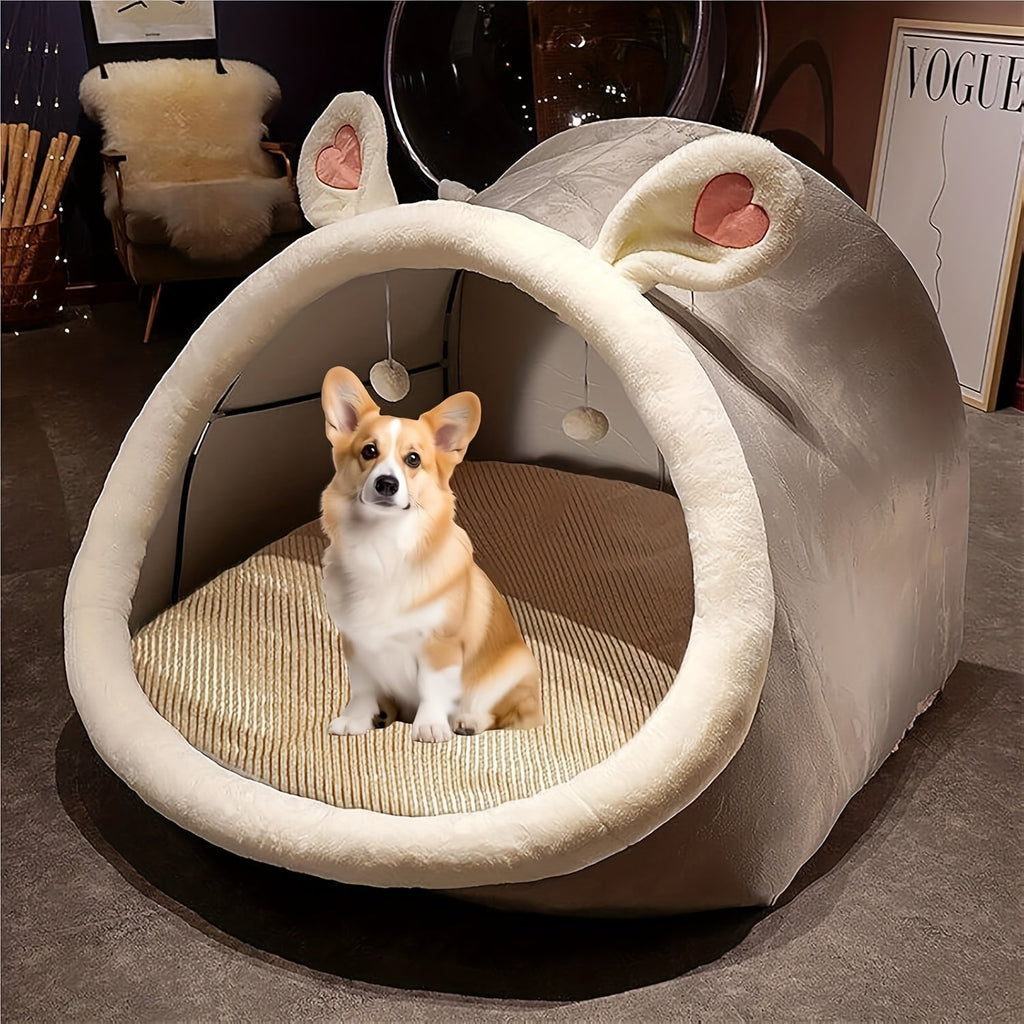Human Dog Bed 51"x40"x30" Oversized Foldable Plush Washable Large Dog Bed with Super Soft Cushion for People & Pets | Grey & Pink | Giant Lounger Shared Bed - product image 2