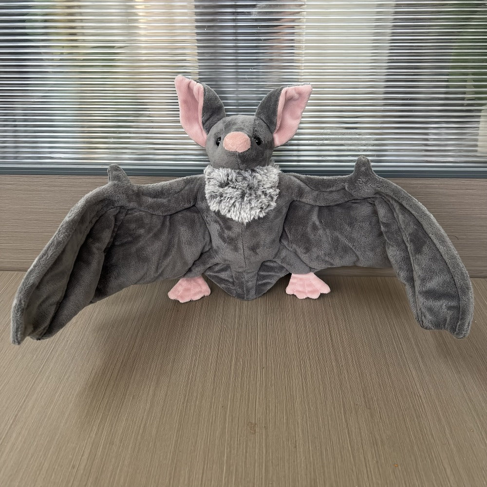 Giant Bat Plush Stuffed Animal 23 Inch Wingspan Soft Grey Spooky Bat Toy Halloween Decor Gift for Kids Adults Bat Lovers Gothic Fans Animal Lovers for Parties - product image