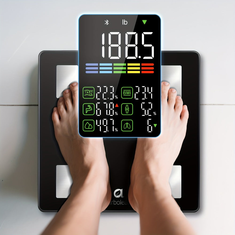 Smart Body Scale 14-in-1 – Body Fat Scale with BMI, Muscle Mass & 14 Health Metrics, Wireless Bluetooth App Sync, Auto Recognition, 500 lb Capacity, HD LED Display for Home & Gym U - product image