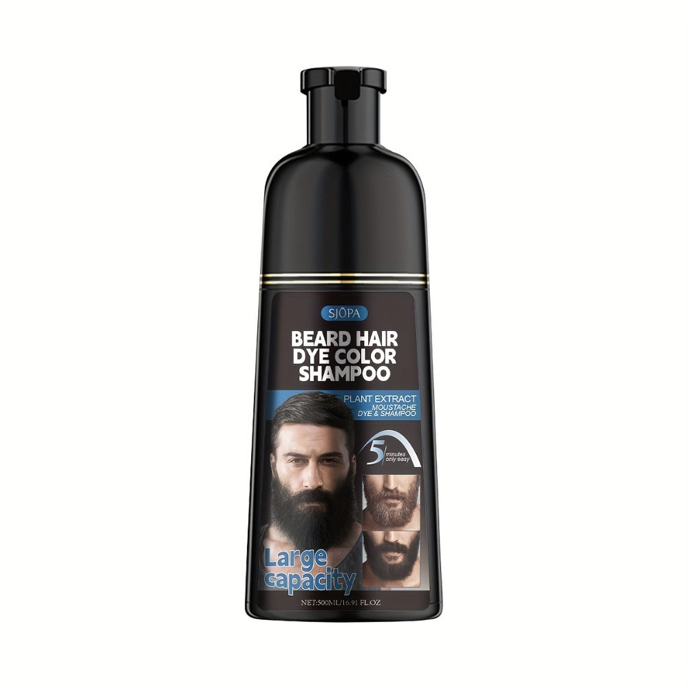 Men's Black Beard Dye 3-in-1 Hair & Beard Color Kit - Fast Blackening in 10-15 Minutes, Nourishing Skin-Safe Formula, Natural Look, Gray Coverage, Extra Large 500ml / 16.91oz - product image 3