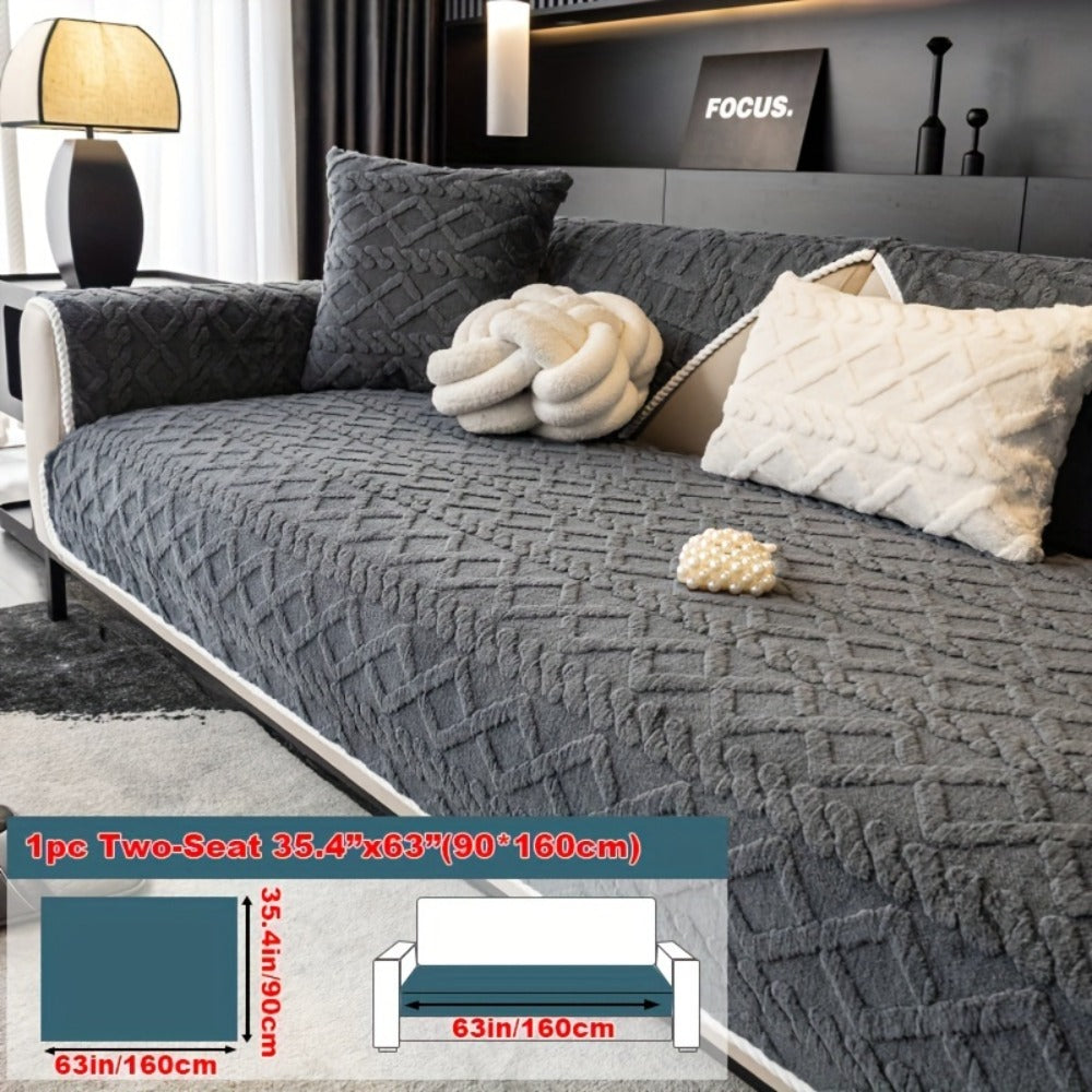 Plush Sofa Cover Couch Cover | Anti-Slip Pet Dog Friendly Velvet Sofa Mat, Single Two Three Four Seat, Backrest Armrest Pillow Cover, Living Room Bedroom Decor - product image 5