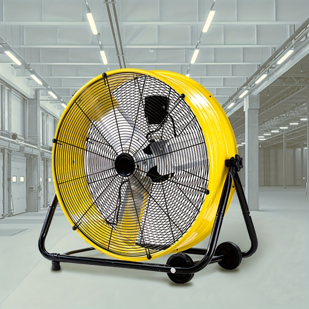 Industrial Floor Fan 24 Inch 9000 CFM Heavy Duty Drum Fan 3-Speed 360 Degree Tilt with Casters and Handle for Warehouse Garage Patio Workshop Gym Large Area Cooling - product image 8