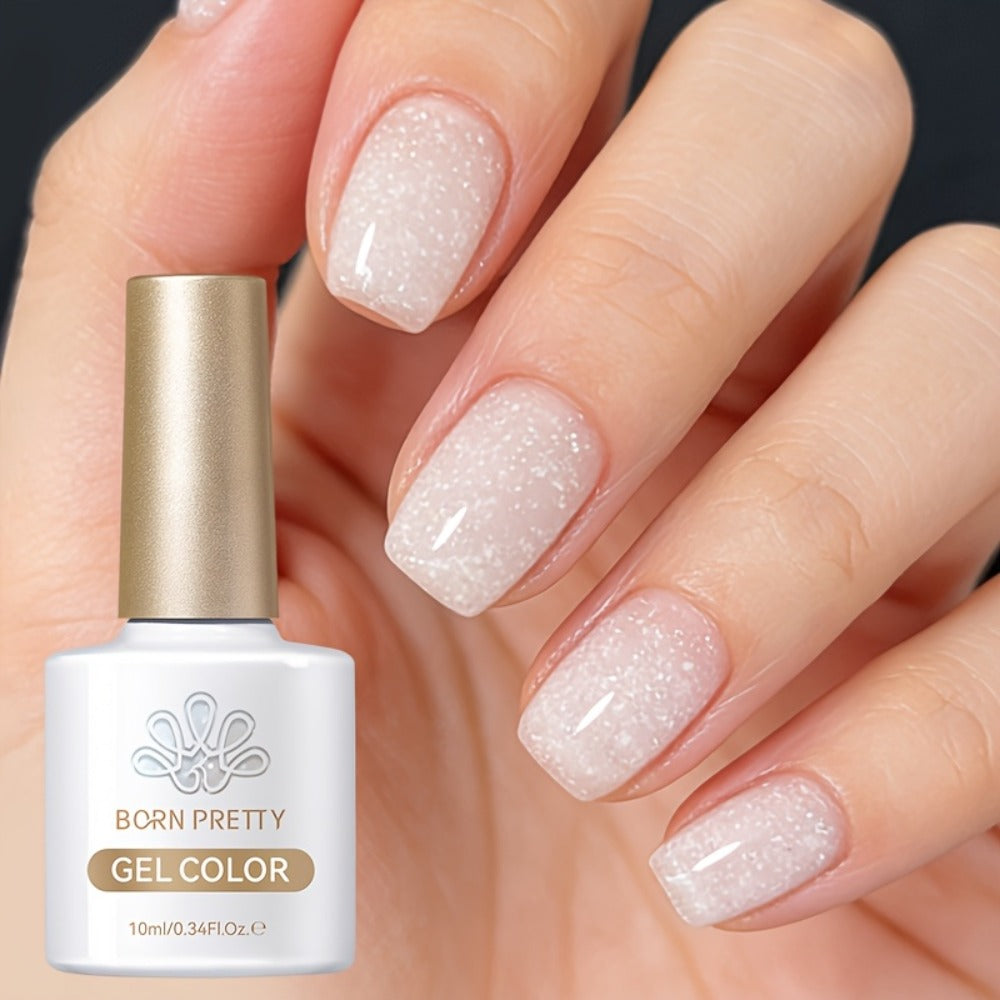Glitter Jelly Gel Nail Polish Snowflake Sequin Pink Soak-Off UV LED – Semi-Permanent Sparkle Gel Varnish 10ml, Long-Lasting Christmas Holiday Winter Nail Art for DIY Salon Manicure - product image 4