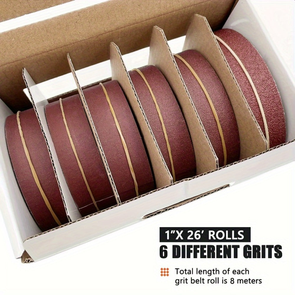 Sandpaper Roll with Dispenser, Aluminum Oxide Multi-Grit Emery Cloth 80-600, 4/5/6 Piece Set, 236 Inch for Wood Metal Glass Woodworking Sanding Blocks DIY - product image 4