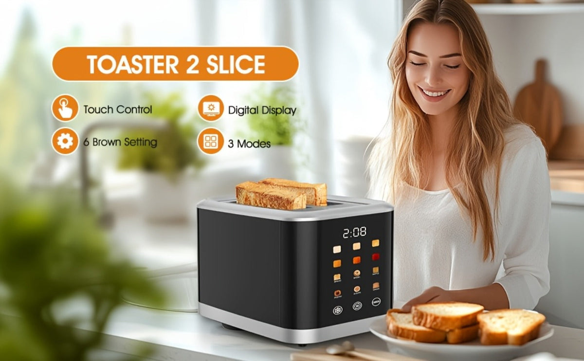 2 Slice Toaster with Touch Screen – 1.5" Wide Slot for Bread, Bagels & English Muffins, 6 Bread Types, 5 Toast Shade Settings, Cancel & Defrost Functions - product image 10