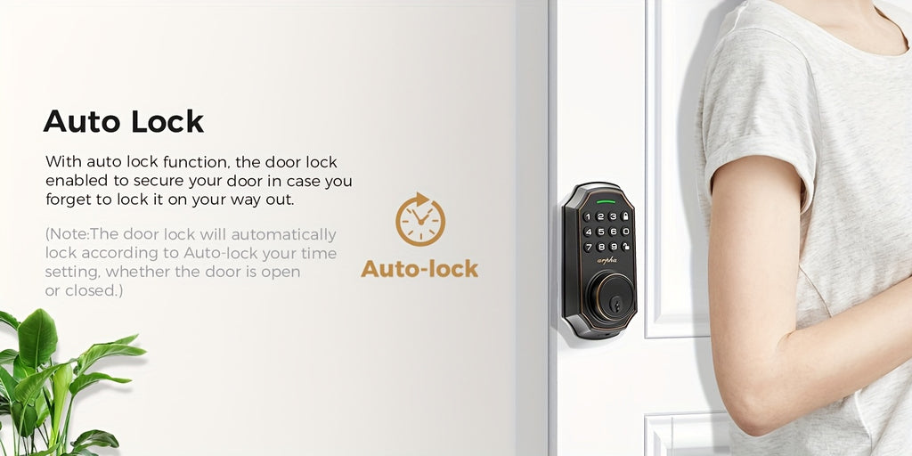 Smart Deadbolt 100-digit Privacy Code Combination, Keyless Entry Door Lock, Auto Locking/unlocking, Available Black and Silvery, Low Battery Alarm, Secure and - product image 17