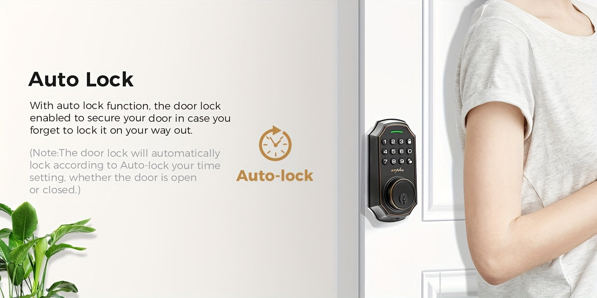 Smart Deadbolt 100-digit Privacy Code Combination, Keyless Entry Door Lock, Auto Locking/unlocking, Available Black and Silvery, Low Battery Alarm, Secure and - product image 17