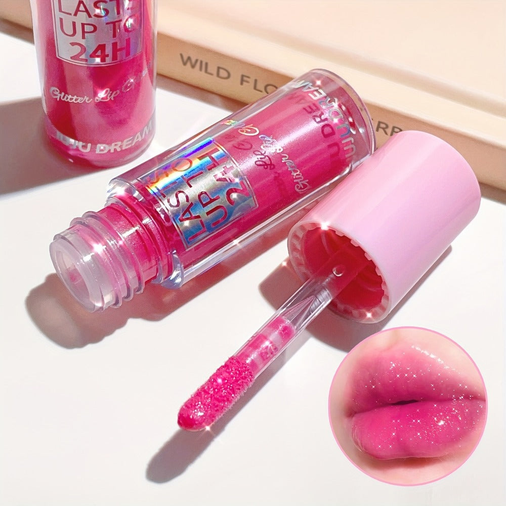 24H Waterproof Glitter Lip Gloss & Lip Stain Set 3PCS – Moisturizing Lip Oil Formula, Long-Lasting Smudge-Proof Glitter Shine in Berry Coral Pink Red Shades for Women All Skin Tone - product image 15