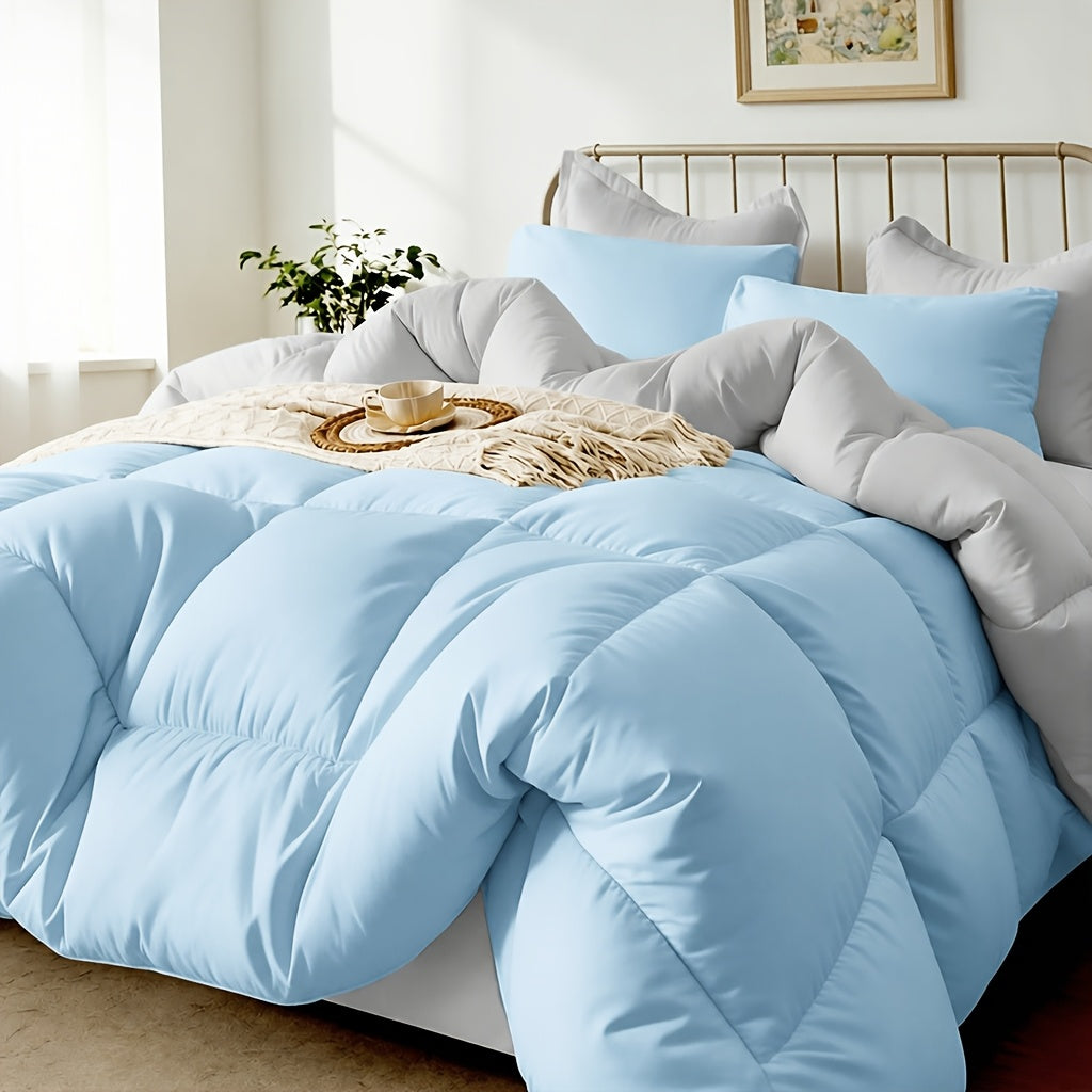 3 pcs Solid-color Diamond-quilted Comforter Set, Easy Clean, Fabric Soft Breathable, Includes 1 Comforter, 1/2 Pillow Shams, Fits All Bed Sizes Matches Various - product image 7