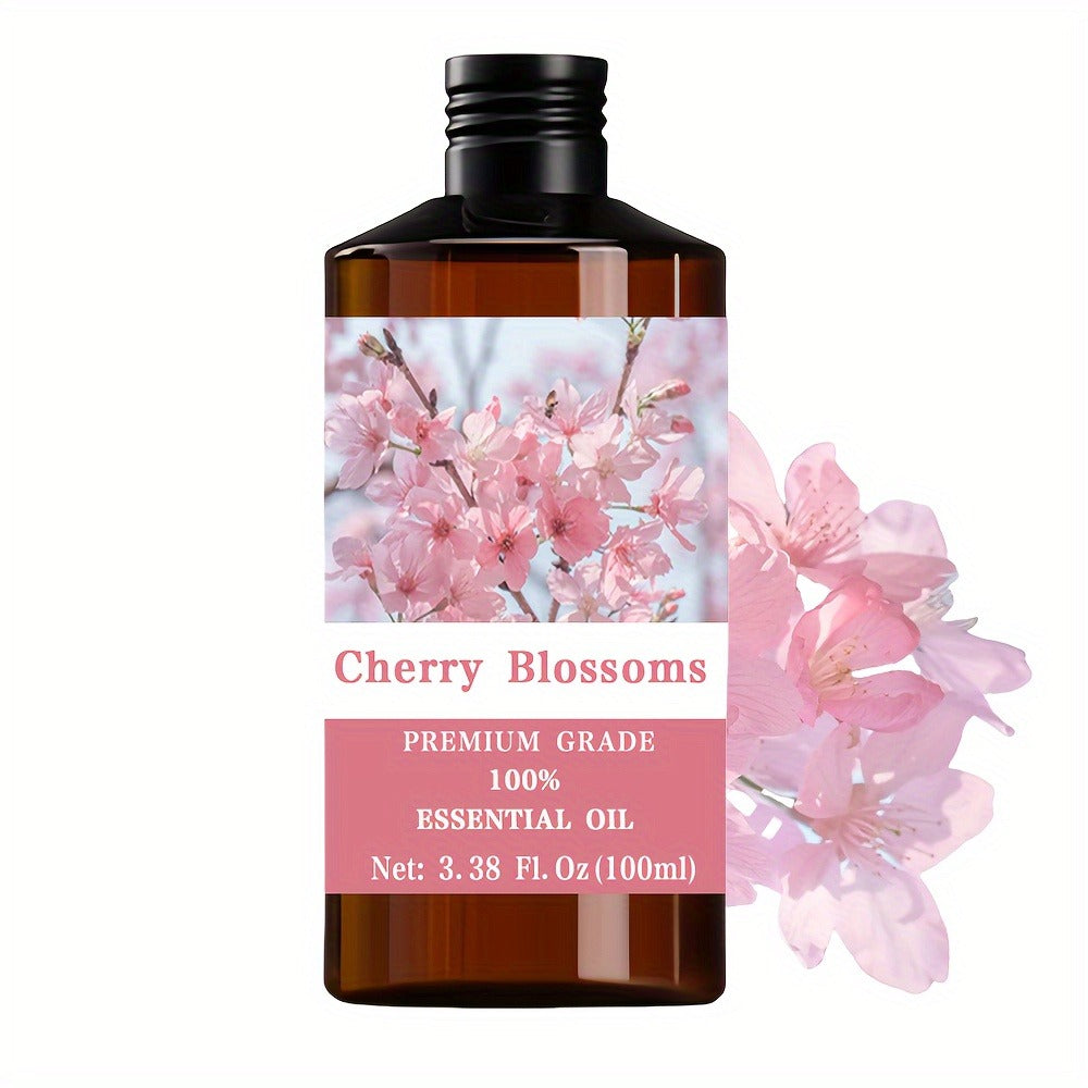 Cherry Blossom Essential Oil 100% Pure Therapeutic Grade Moisturizing Aromatherapy Diffuser – Skin Hair Nail Care Massage Relaxation Meditation Gift for Men Women 100ml 3.38oz - product image