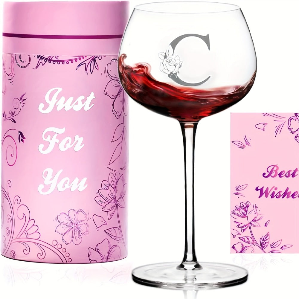 Personalized Wine Glass Gift for Women – A-Z Initial Letter Monogrammed Wine Glass with Gift Box & Greeting Card – Unique Birthday, Christmas & Mother's Day Gift for Mom, Best Frie - product image 7