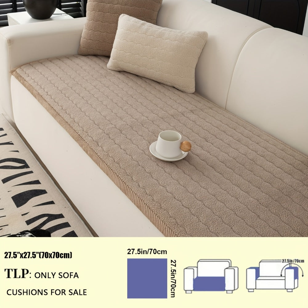 Plush Sofa Cover Bohemian Style Thickened Short Plush Non-Slip Machine Washable Pet Friendly Sofa Slipcover for Living Room Bedroom Office - Armrest Pad to 4 Seater - product image 5