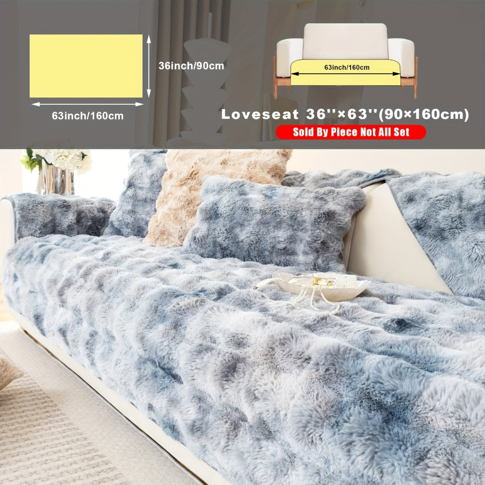 Plush Sofa Cover Faux Lamb Thick Fluffy Couch Slipcover Pet Friendly Machine Washable Gradient Color Polyester Furniture Protector for Armchair Single Double Triple Sofa Living Roo - product image 27