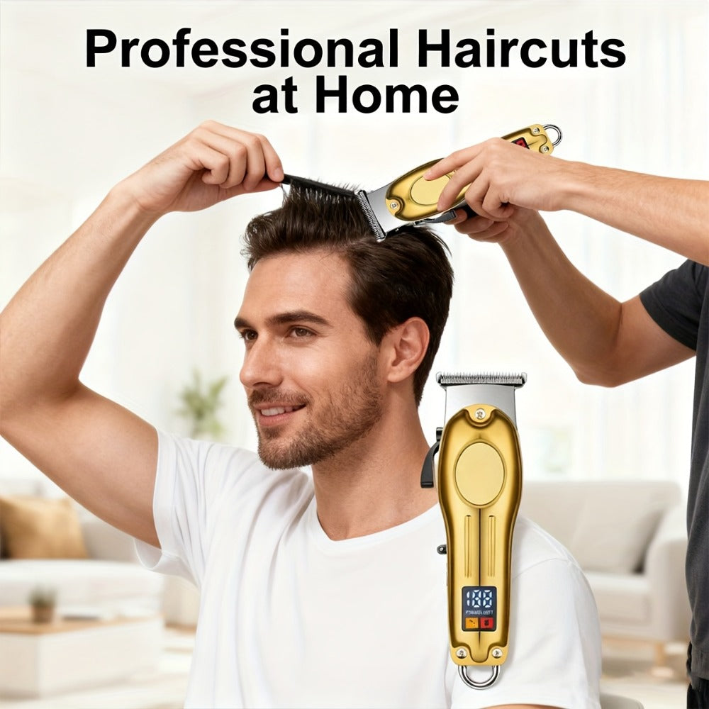 Cordless Hair Clipper Set for Men & Women — Professional Wireless Barber Clippers with T-Blade Trimmer, LED Screen, Adjustable Taper Lever, Rechargeable USB, Steel Blades, Home & T - product image 8