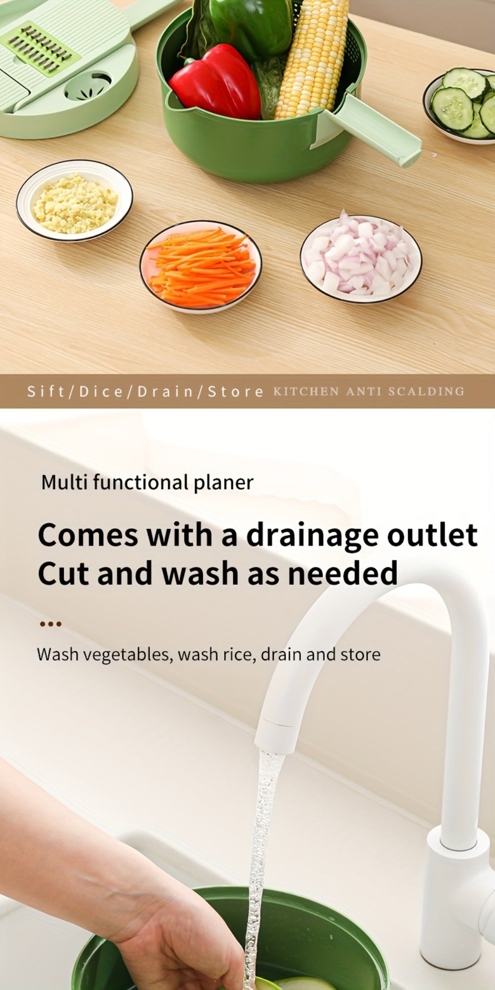 Vegetable Chopper 16-in-1 Manual Food Chopper Slicer Dicer Grater with Container – Professional Onion Potato Carrot Cutter Kitchen Tool - product image 20