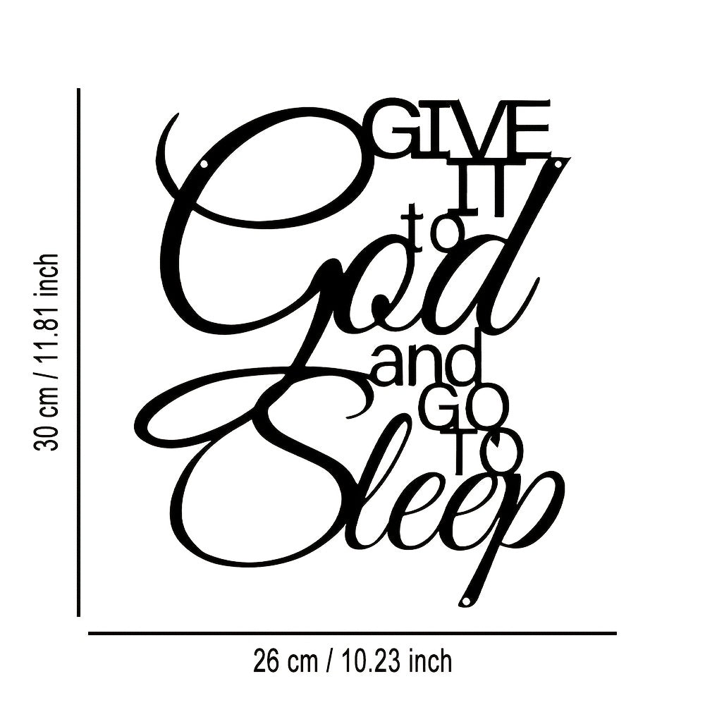 Inspirational Metal Wall Sign – "Give It to God and Go to Sleep" Iron Vintage Wall Art, Antique Typography Decor for Home, Bedroom, Office, Cafe & Bar, Housewarming Holiday Birthda - product image 11