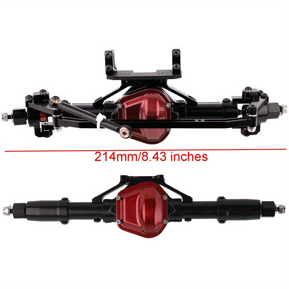 SCX10 Metal Axle Upgrade Kit CNC Aluminum Alloy Front & Rear Straight Axles | Compatible with Axial SCX10 90046 90047 1/10 RC Crawler Climbing Car 45# Steel - product image 3