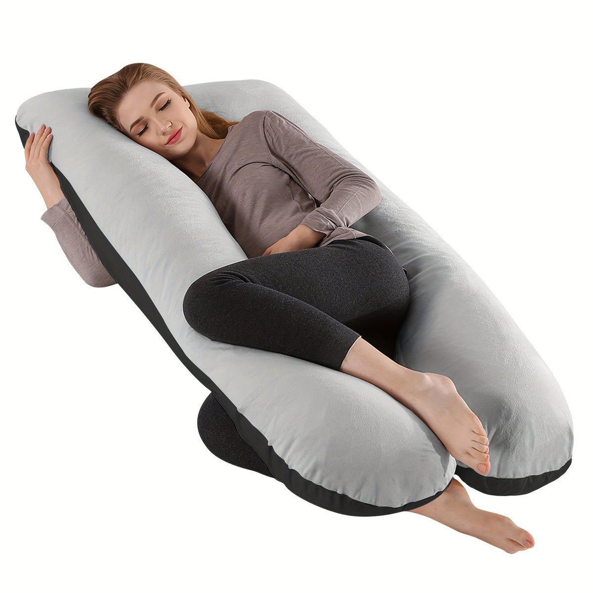 U-Shaped Maternity Pillow for Back, Neck, and Leg Support – Soft, Portable, and Comfortable Polyester Pregnancy Pillow for Expecting Moms, Hand Wash or Dry - product image 5