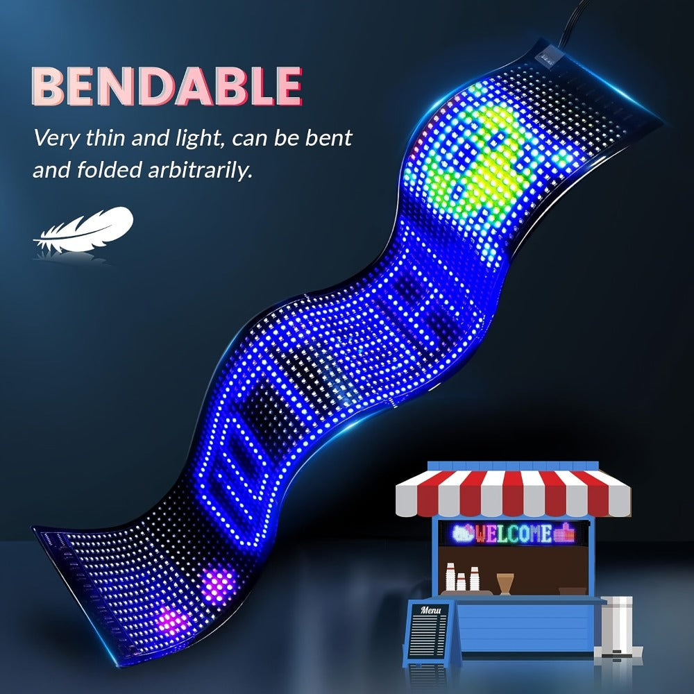 Programmable LED Sign Flexible Matrix Panel – App & USB Control, RGB Multicolor, Music Sync, Text & Animation Display for Indoor Shop, Party & Event Decoration (16×32 to 16×192) - product image 12