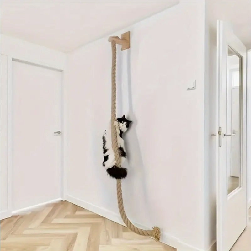 Wall-Mounted Cat Scratching Post with Climbing Rope Jute Rope Jump Platform Resting Perch Large Ladder Cat Tree Activity Center Space-Saving 1.5M 60in for - product image 3