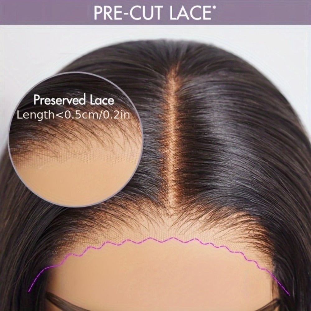 Glueless Straight Human Hair Wig 4x4 Lace Closure Pre-Plucked Natural Hairline Versatile Parting Natural Black 12-28 Inch Women No Glue - product image 10
