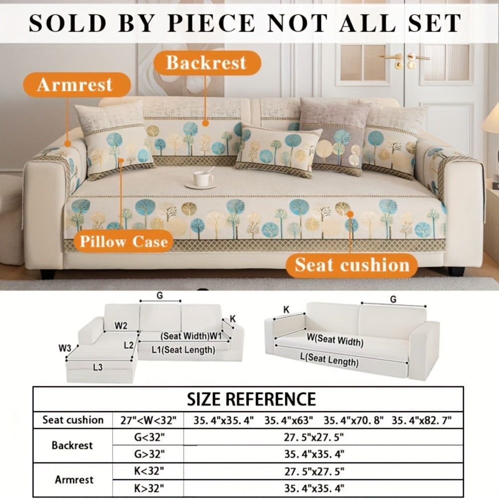 Sofa Couch Cover Light Luxury Geometric Embroidery 1pc - Knit Anti-Slip Four Seasons Universal Pet Friendly Furniture Protection Slipcover | Grey Blue White | Single 2-Seat Living  - product image 6