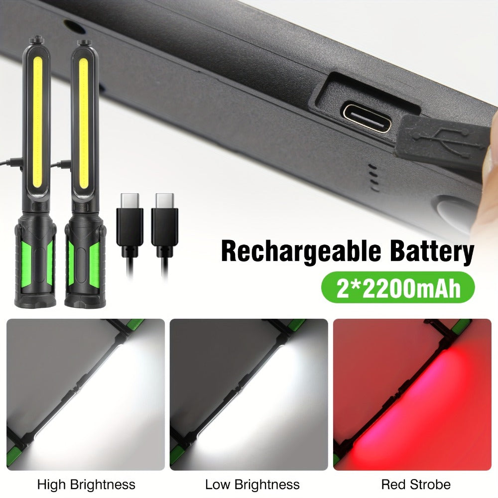 LED Work Light Rechargeable Cordless with Magnetic Base & Hook – Portable Mechanic Floodlight, Adjustable Brightness, Motion Sensor Control, Waterproof for Car Repair, Workshop, Ga - product image 5