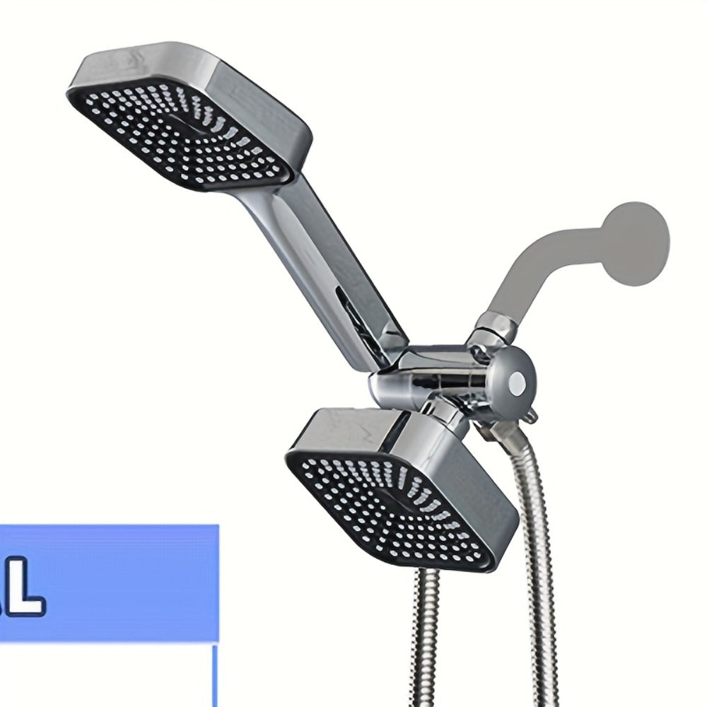 Handheld Shower Head Kit 4 Inch High Flow with Long Hose 3-Way Diverter Dual Purpose Shower Spray Assembly Wall Mount Bathroom Shower Fixtures Silver Black - product image 3