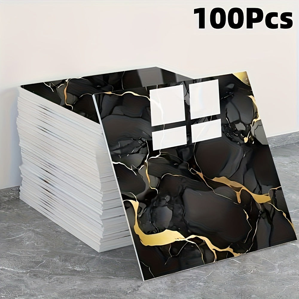Peel and Stick Wall Tile Stickers Marble Pattern Self-Adhesive Waterproof Glossy Wallpaper 50/100Pcs for Kitchen Bathroom Living Room Home Decor - product image 7