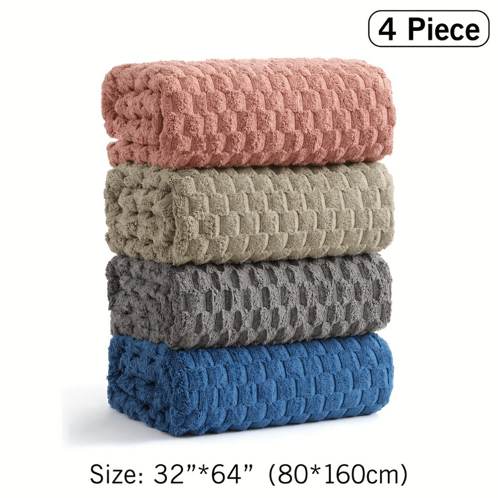 Oversized Bath Towel Set 800GSM 32x64 Inch Extra Large Microfiber - Ultra Soft Quick Dry Striped Spa Grade | Single or 4pcs Random Color | Beige White Light Blue Dark Gray | Modern - product image 5