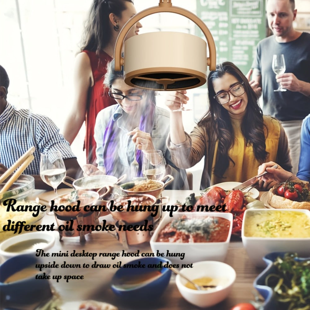 Portable USB Range Hood Handheld Exhaust Fan – Compact Smoke Absorber with 2 Filter Screens for BBQ, Hotpot, Desktop & Travel, Rechargeable Cordless - product image 7