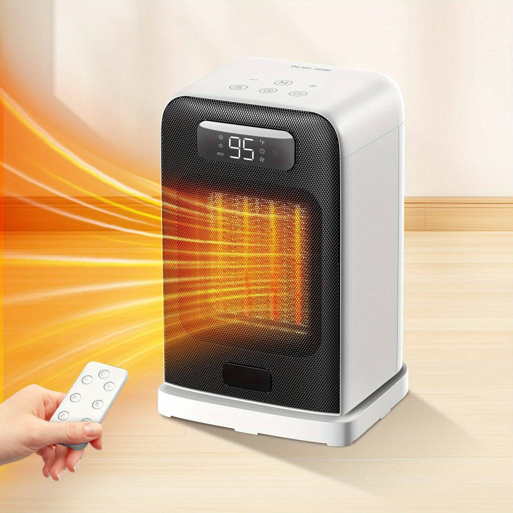 Ceramic Space Heater 1500W Fast Heating - 4 Modes, Adjustable Thermostat, Overheat & 70° Tip-Over Protection, Portable Electric Heater Fan for Office, Desk, Room & Indoor Use, Whit - product image
