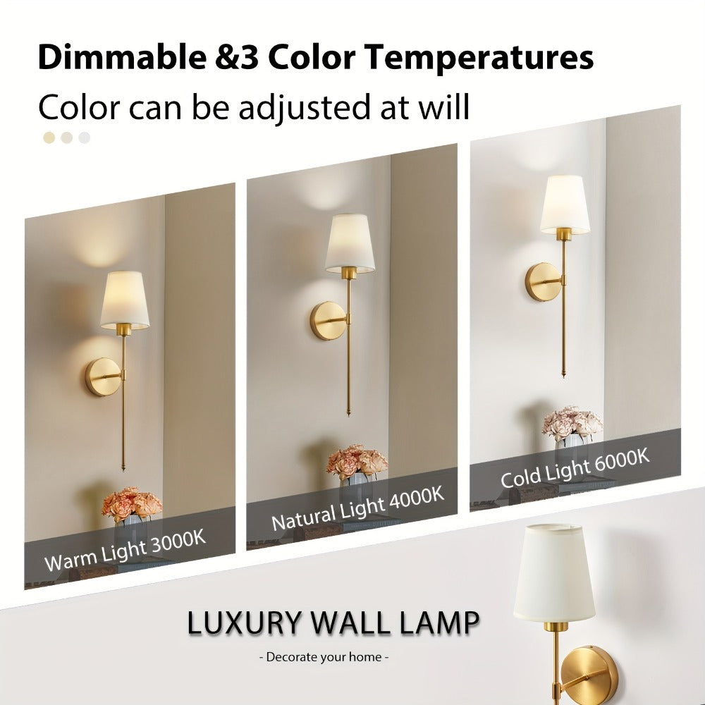 Rechargeable Wall Sconce 2-Pack RGB – 15-Color Dimmable LED Wall Light with Remote Control, 5200mAh Battery, No Wiring for Bedroom, Living Room, Kitchen & Corridor (Gold / Black) - product image 9