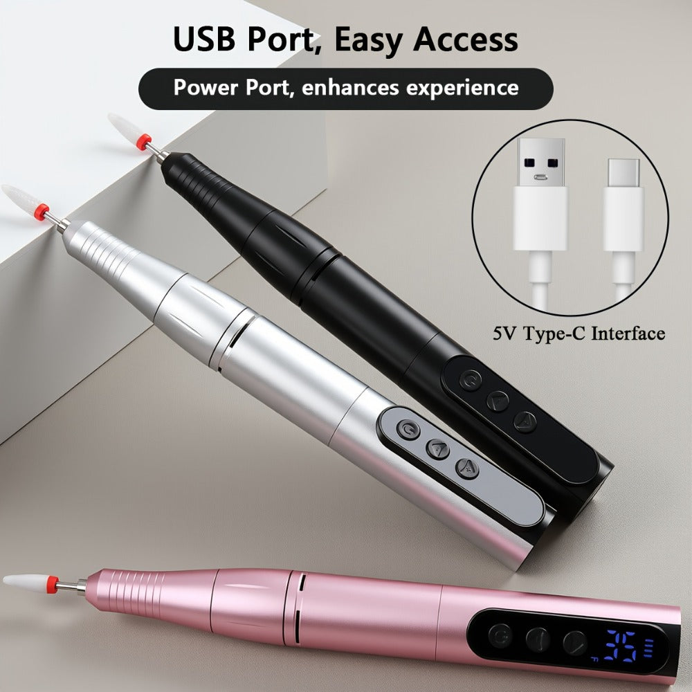 35000RPM Electric Nail Drill Rechargeable – Portable USB-Powered Low Noise Nail Efile for Manicure & Pedicure | Professional Cordless Nail Drill for Acrylic & Gel Nails, Gift for W - product image 12