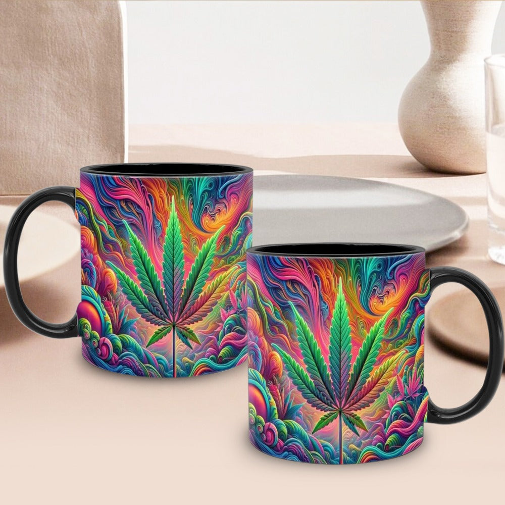 Psychedelic Print Ceramic Mug 11oz – Unique Artistic Coffee Mug for Living Room Office & Cafe | Cool Gift for Friends | Novelty Tea Cup with Bold Colorful Design - product image 5