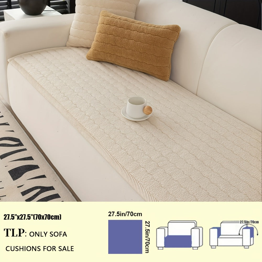 Plush Sofa Cover Bohemian Style Thickened Short Plush Non-Slip Machine Washable Pet Friendly Sofa Slipcover for Living Room Bedroom Office - Armrest Pad to 4 Seater - product image 3